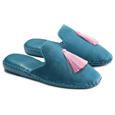 Not Just Pajama Women Classic Handmade Slippers - Blue