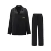 Not Just Pajama Women's Dachshund Charm Silk Lounge Set - Black In Black