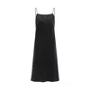 Not Just Pajama Women's Little Heart Collection Silk Slip Dress - Black In Black
