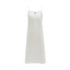 Not Just Pajama Women's Little Heart Collection Silk Slip Dress - White In White