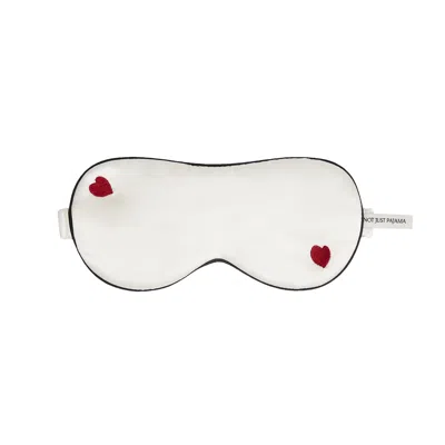 Not Just Pajama Women's Little Heart Silk Sleeping Eye Mask - White