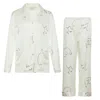 Not Just Pajama Women's The Dream Art Printed Long Pajamas Set - White In White