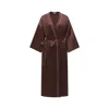 Not Just Pajama Women's Timeless Collection Silk Robe - Brown In Brown