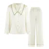 NOT JUST PAJAMA WOMEN'S WHITE FRENCH STYLE LONG SET