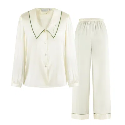Not Just Pajama Women's White French Style Long Set