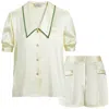 Not Just Pajama Women's White French Style Short Set In White