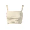 Not Just Pajama Women's White No Bra - Silk Tube Crop Top In White