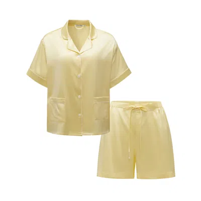 Not Just Pajama Women's Yellow Timeless Collection Short Pajama Set