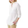 Not Monday Blaine Linen Tunic In White