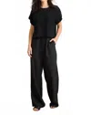 Not Monday Brynn Tie Front Pant In Black In Black