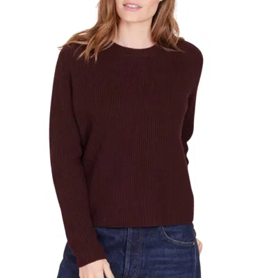Not Monday Mila Pure Cashmere Crewneck Sweater In Currant In Brown
