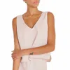 Not Monday Julia Linen Tank Top In Peony In Red