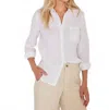 Not Monday Kennedy Linen Shirt In White In White