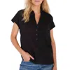 Not Monday London Linen Top In Black In Black