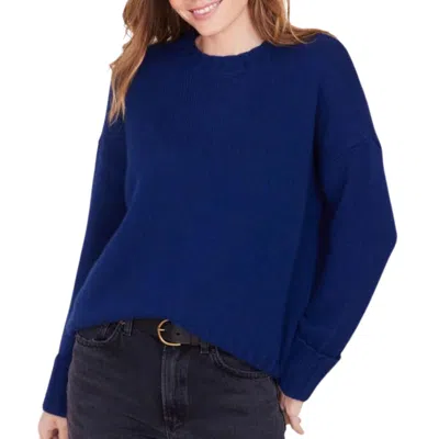 Not Monday Mila Pure Cashmere Crewneck Sweater In Night Sky