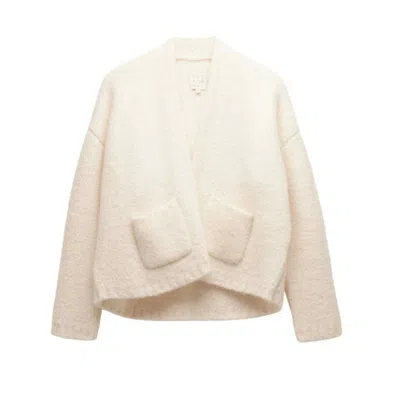 Not Monday Owen Sweater Jacket In Snow In White