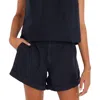 Not Monday Palmer Linen Short In Black In Black