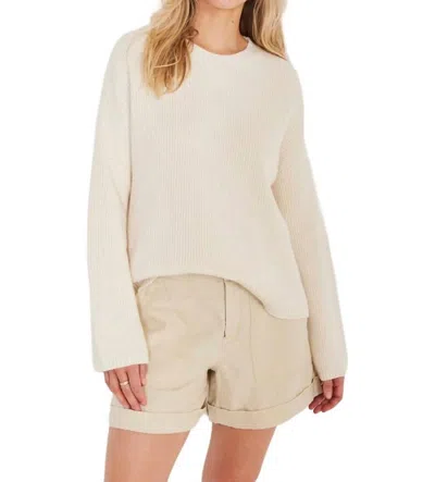 Not Monday Palmer Linen Short In Ecru In Beige