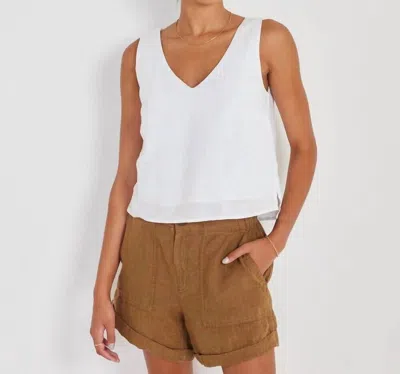 Not Monday Palmer Linen Short In Espresso
