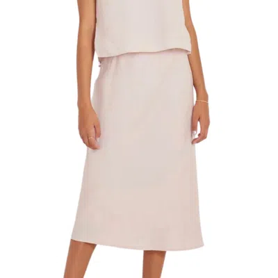 Not Monday Rian Linen Skirt In Peony In Red