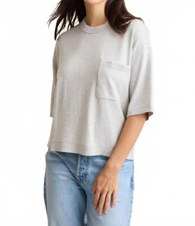 Not Monday Stevie Pocket Pullover Sweater In Heather Grey