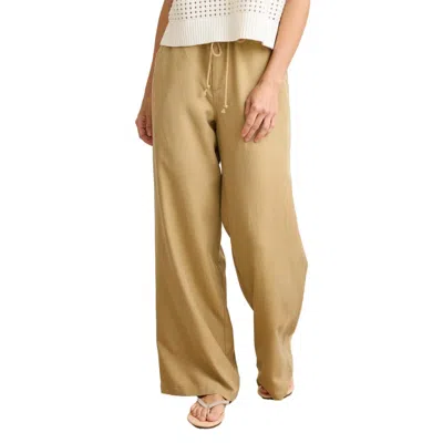 Not Monday Women's Brynn Tie Front Pant In Tan In Neutral