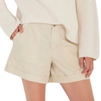 Not Monday Women's Palmer Linen Short In Ecru In Neutral