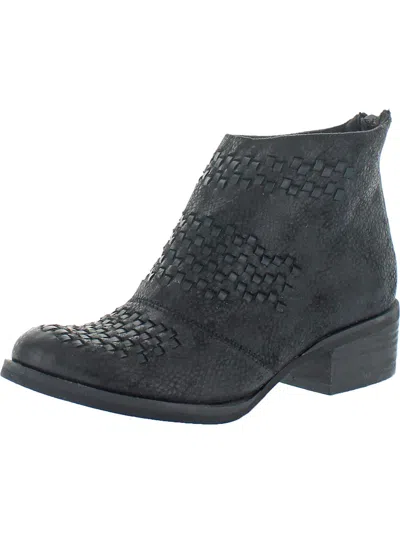 Not Rated Kyla Womens Faux Leather Block Heel Ankle Boots In Grey