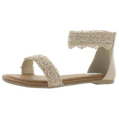 Not Rated Shala Womens Embellished Ankle Flat Sandals In Multi