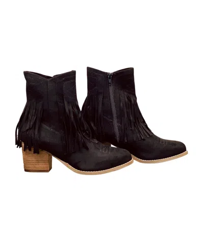 Not Rated Women's Sandra Fringe Booties In Black