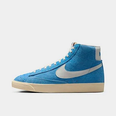 Not Set Nike Men's Blazer Mid '77 Premium Casual Shoes In University Blue/muslin/black/sail