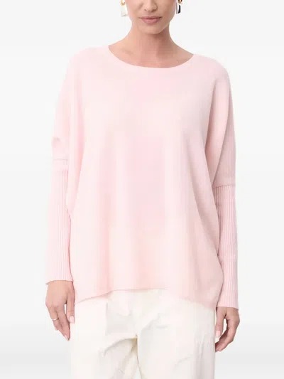 Not Shy Agnes Batwing-sleeve Ribbed-cuff Sweater In Pink