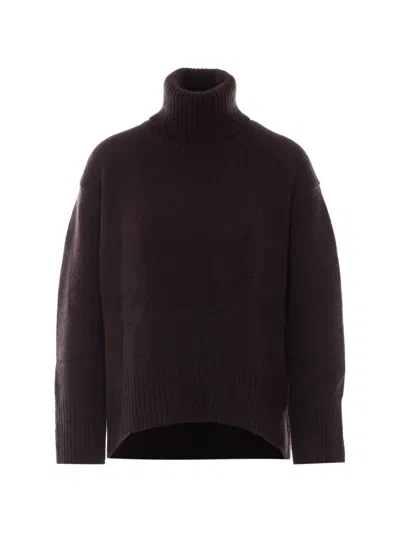 Not Shy Audrey High-neck Cashmere Sweater In Black