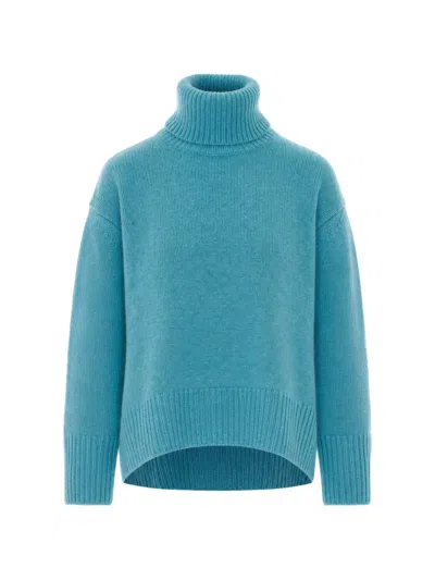 Not Shy Audrey Long-sleeve Roll-neck Sweater In Blue
