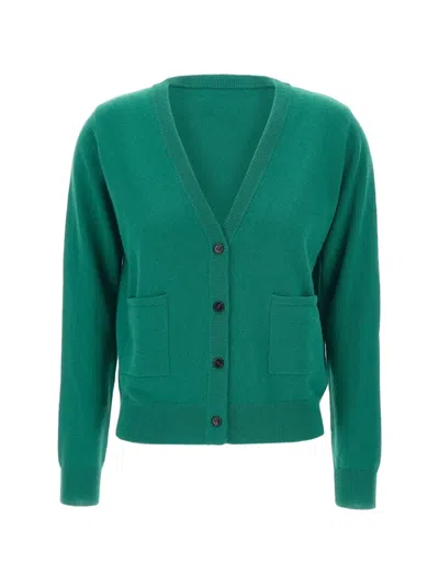 Not Shy Ava V-neck Cardigan In Green