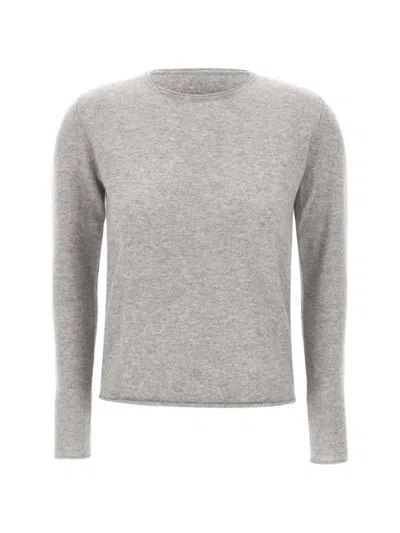 Not Shy Ayla Crew-neck Long-sleeve Sweater In Gray