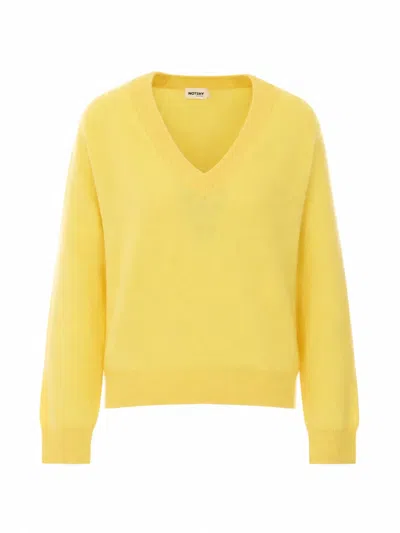 Not Shy Bethan V-neck Sweater In Yellow