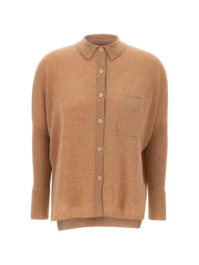 Not Shy Button-up Chest-pocket Polo Shirt In Brown