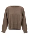 Not Shy Cashmere Asymmetric Panelled Sweater In Brown