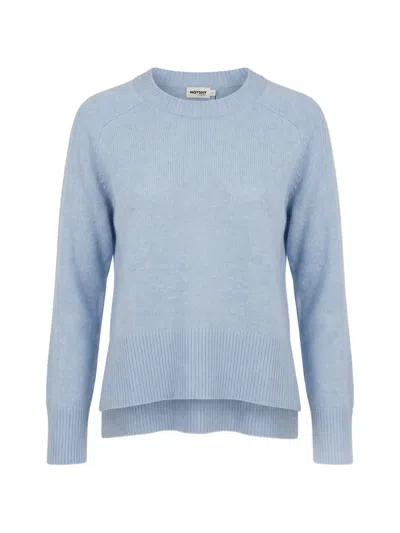 Not Shy Cashmere Raglan-sleeve Sweater In Blue