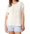 Not Shy Cotton Fringe Knit Vest In Ecru In White