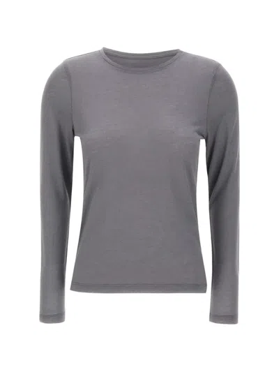 Not Shy Crew-neck T-shirt In Gray