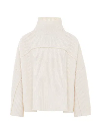 Not Shy Destiny Ribbed High-neck Sweater In Neutral