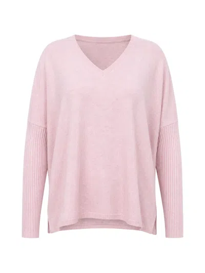 Not Shy Faustine V-neck Sweater In Pink