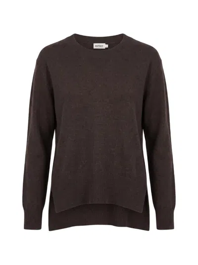 Not Shy Fine-knit Cashmere Sweater In Brown