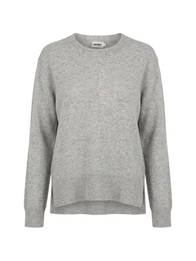 Not Shy Fine-knit Cashmere Sweater In Grey