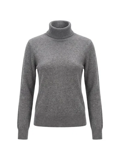 Not Shy Laurene Roll-neck Cashmere Sweater In 그레이