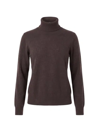 Not Shy Laurene Roll-neck Cashmere Sweater In Brown