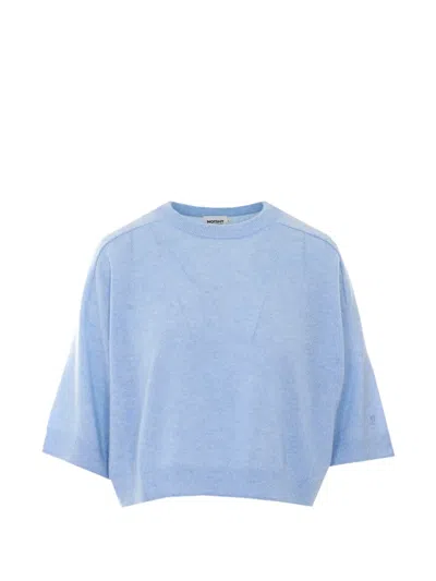 Not Shy Lilou Short-sleeve Sweater In Blue