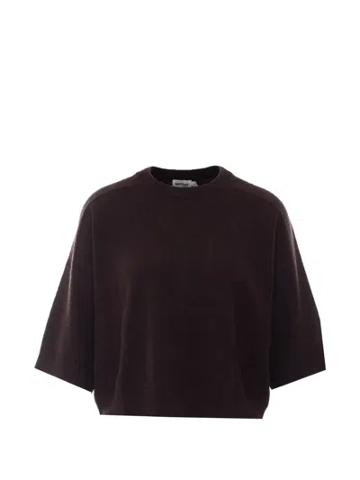 Not Shy Lilou Short-sleeve Sweater In Brown